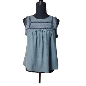LOFT Gray Sleeveless Cotton
Top, Size Small
